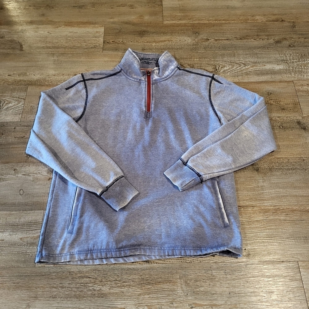 Margaritaville Casual Quarter Zip Pullover Lightweight Sweatshirt Mens Medium
